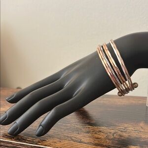 Silver Copper Gold tone Hammered Cuff Bangle